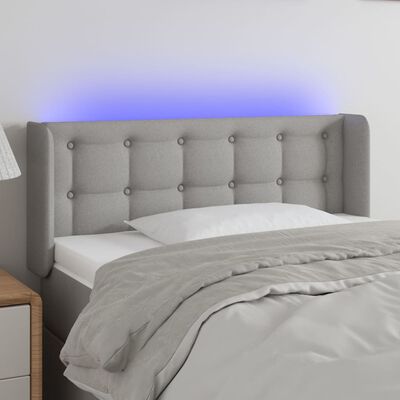 vidaXL Tête de lit à LED Gris clair 103x16x78/88 cm Tissu