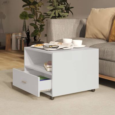 vidaXL Table basse blanc brillant 55x55x40 cm bois d'ingénierie