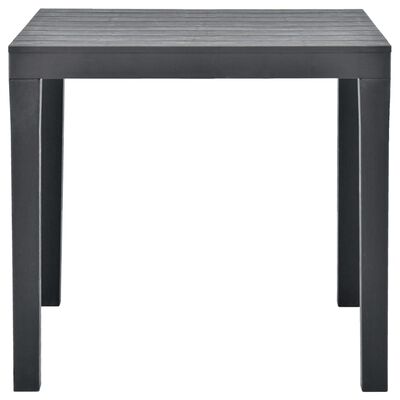 vidaXL Table de jardin avec 2 bancs Plastique Anthracite