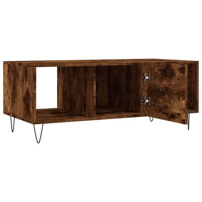 vidaXL Table basse chêne fumé 102x50x40 cm bois d'ingénierie