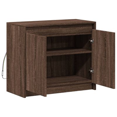 vidaXL Buffet avec LED chêne marron 72x34x61 cm bois d'ingénierie