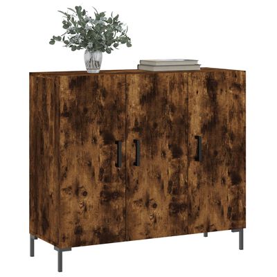 vidaXL Buffet chêne fumé 90x34x80 cm bois d'ingénierie