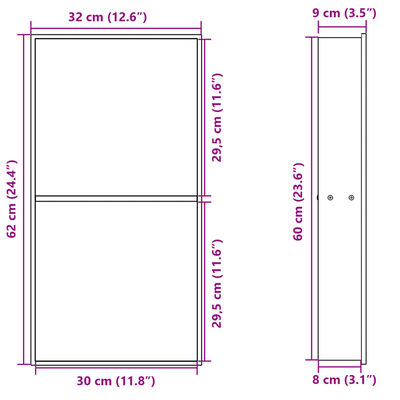 vidaXL Niche de douche doré brossé 32x62x9 cm acier inoxydable