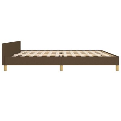 vidaXL Cadre de lit sans matelas marron foncé 200x200 cm tissu