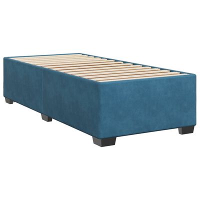 vidaXL Sommier à lattes de lit avec matelas bleu 80x200 cm velours