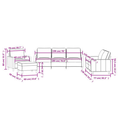 vidaXL Ensemble de canapés 4 pcs avec coussins Noir Velours