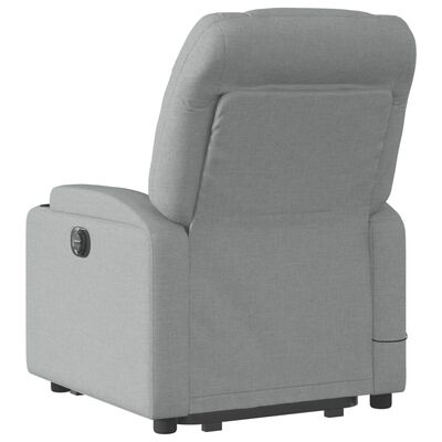 vidaXL Fauteuil inclinable de massage électrique Gris clair Tissu