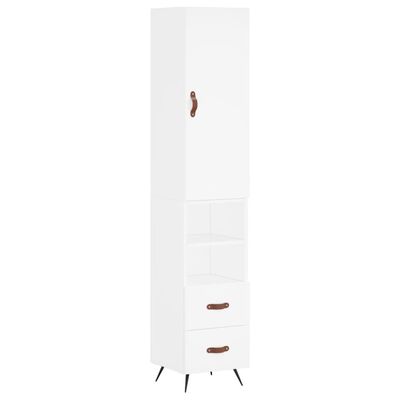 vidaXL Buffet haut Blanc 34,5x34x180 cm Bois d'ingénierie