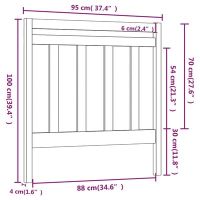 vidaXL Tête de lit Blanc 95x4x100 cm Bois massif de pin