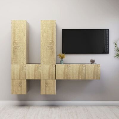 vidaXL Ensemble de meubles TV 7 pcs Chêne sonoma Bois d'ingénierie