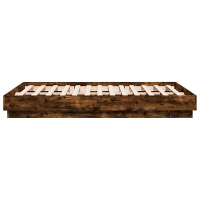 vidaXL Cadre de lit chêne fumé 140x190 cm bois d'ingénierie