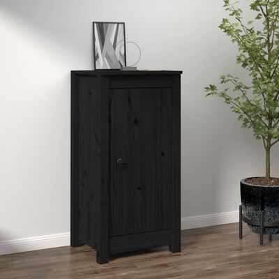 vidaXL Buffet noir 39x35x80 cm bois massif de pin