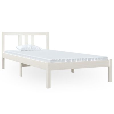 vidaXL Cadre de lit sans matelas blanc bois massif 90x200 cm