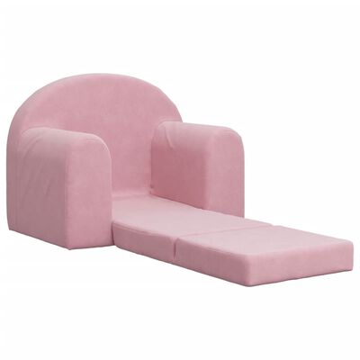 vidaXL Canapé-lit pour enfants rose peluche douce