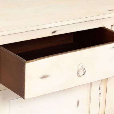 vidaXL Buffet Blanc 160x40x80 cm Bois de manguier massif