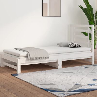 vidaXL Lit coulissant sans matelas blanc 2x(90x190) cm