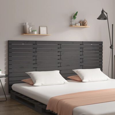 vidaXL Tête de lit murale Gris 166x3x91,5 cm Bois massif de pin