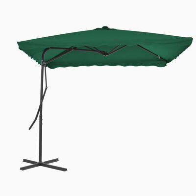 vidaXL Parasol d'extérieur avec mât en acier 250x250 cm vert