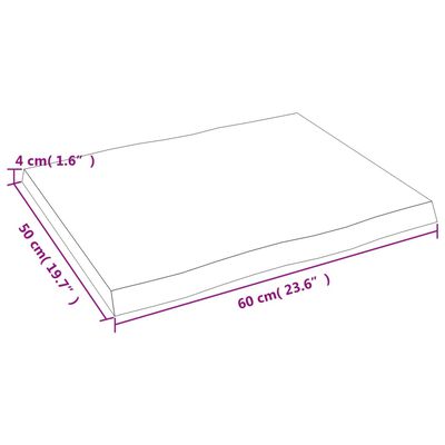 vidaXL Dessus de table bois massif traité bordure assortie