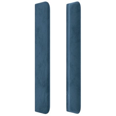 vidaXL Tête de lit avec oreilles Bleu foncé 93x16x118/128 cm Velours