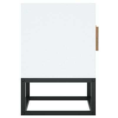 vidaXL Meuble TV blanc 105x30x45 cm bois d'ingénierie et fer