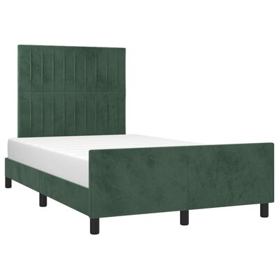 vidaXL Cadre de lit sans matelas vert foncé 120x190 cm velours