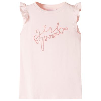 T-shirt enfants avec manches à volants rose pâle 92