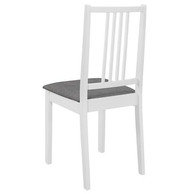 vidaXL Chaises à manger avec coussins lot de 2 blanc bois solide