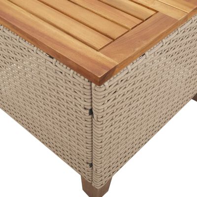 vidaXL Ensemble de bistro 3 pcs coussins beige résine tressée acacia