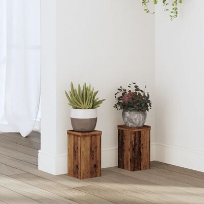 vidaXL Supports pour plantes 2 pcs vieux bois bois d'ingénierie