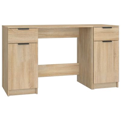 vidaXL Bureau avec armoire latérale Chêne sonoma Bois d'ingénierie