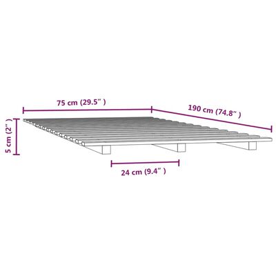 vidaXL Cadre de lit sans matelas 75x190 cm bois de pin massif