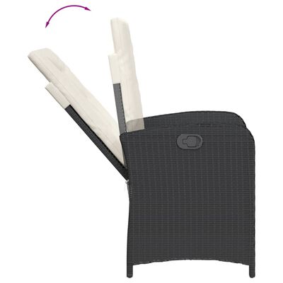 vidaXL Ensemble à manger de jardin coussins 7pcs Noir Résine tressée