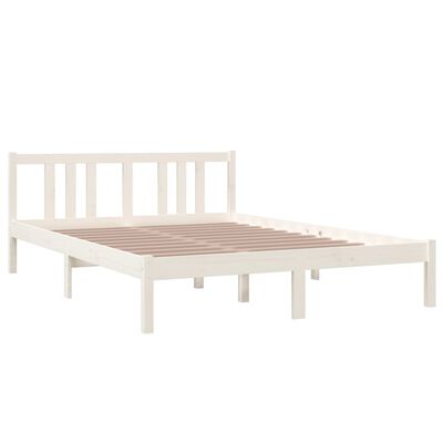 vidaXL Cadre de lit sans matelas blanc bois massif 140x200 cm