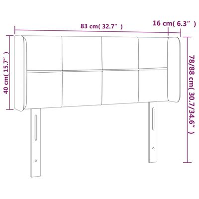 vidaXL Tête de lit à LED Crème 83x16x78/88 cm Tissu