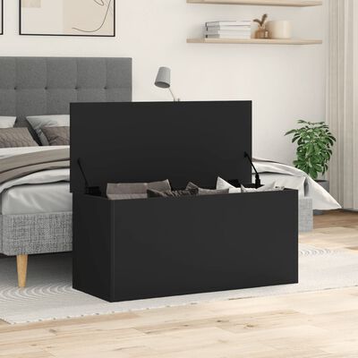 vidaXL Boîte de rangement noir 100x42x46 cm bois d'ingénierie