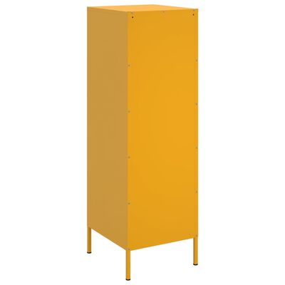 vidaXL Buffet jaune moutarde 36x39x113 cm acier