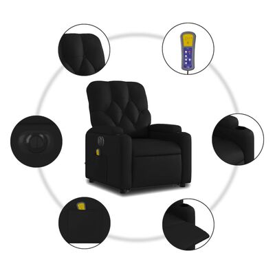 vidaXL Fauteuil inclinable de massage électrique noir similicuir