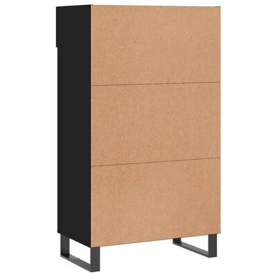 vidaXL Armoire à chaussures noir 60x35x105 cm bois d'ingénierie