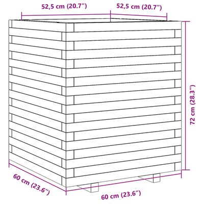 vidaXL Jardinière 60x60x72 cm bois de pin imprégné