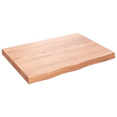 vidaXL Dessus de table marron clair bois chêne massif traité