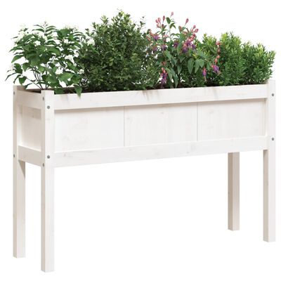 vidaXL Jardinières 2 pcs avec pieds blanc bois de pin massif