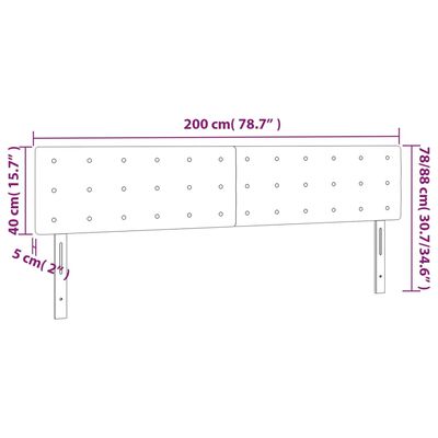 vidaXL Tête de lit à LED Noir 200x5x78/88 cm Velours