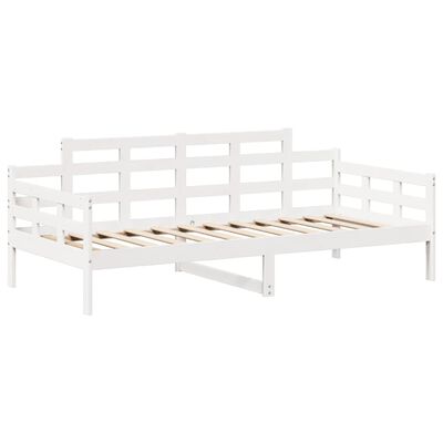 vidaXL Ensemble de lit de jour et de banc avec toit sans matelas blanc