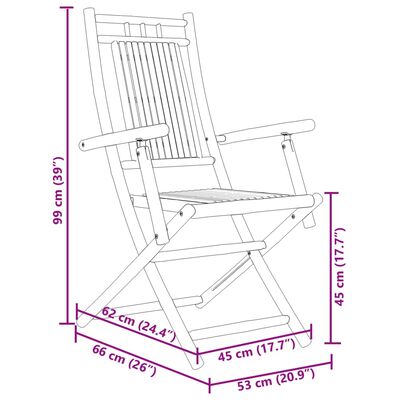 vidaXL Ensemble de bistro 3 pcs bambou