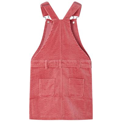 Robe salopette pour enfants velours côtelé rose 128