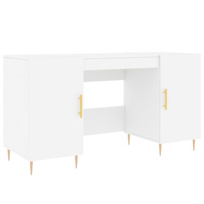 vidaXL Bureau blanc 140x50x75 cm bois d'ingénierie