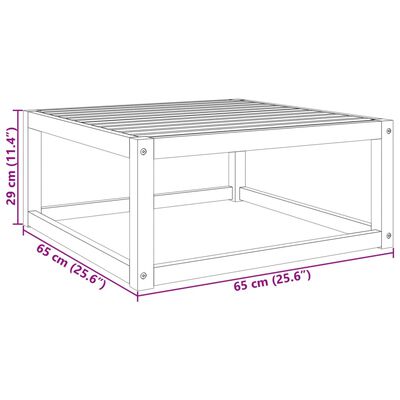 vidaXL Table de jardin 65x65x29 cm bois massif d'acacia