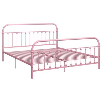 vidaXL Cadre de lit sans matelas rose métal 180x200 cm