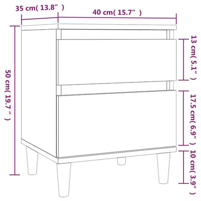 vidaXL Table de chevet Chêne sonoma 40x35x50 cm